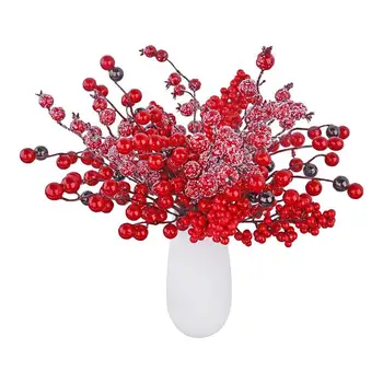 Berry Mesterséges Virág Hamis Piros Bogyós gyümölcsök a Karácsonyi Virág szilveszteri Dekoráció Fa Mesterséges Berry Karácsonyi Dekoráció Otthon