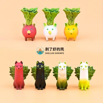 Zöldség-gyümölcs Szellem Gashapon Játékok Répa Sertés Retek Fox Kreatív Divat akciófigura Modell Dísz Játékok